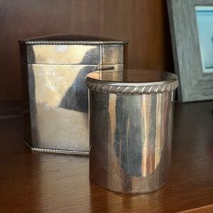 Elegant Silver and Gold Accent Canisters